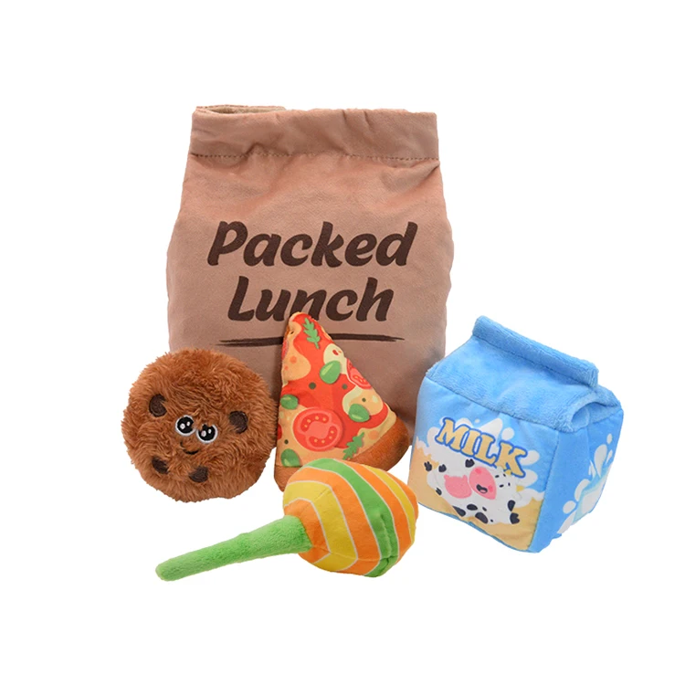 Fast Food Lunch Bag Series Squeaky Plush Dog Toy