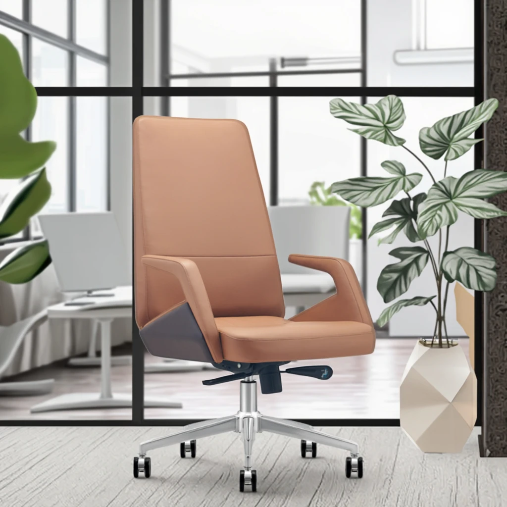 Ergonomic Managers Chair Contoured Lumbar Support Quick Assembly Design Commercial Installation 4