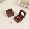 brown Square ring box with window