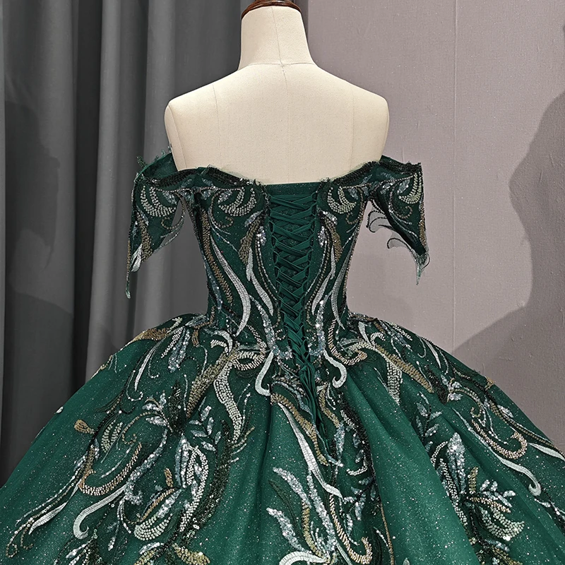 Jancember 6569 Luxury Green Beading Princess Ball Gown Quinceanera Dresses  15 Years Old Girls