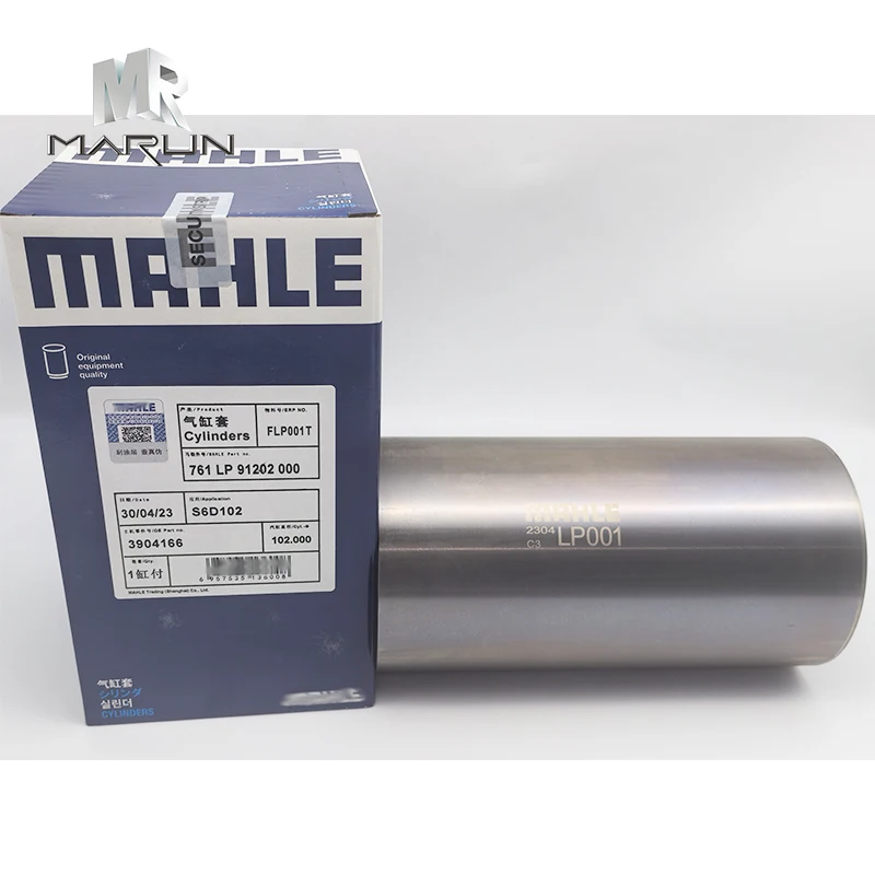 3904166 Original Cylinder Liner for Excavator PC200-6 Construction Machinery Engine Parts 6D102