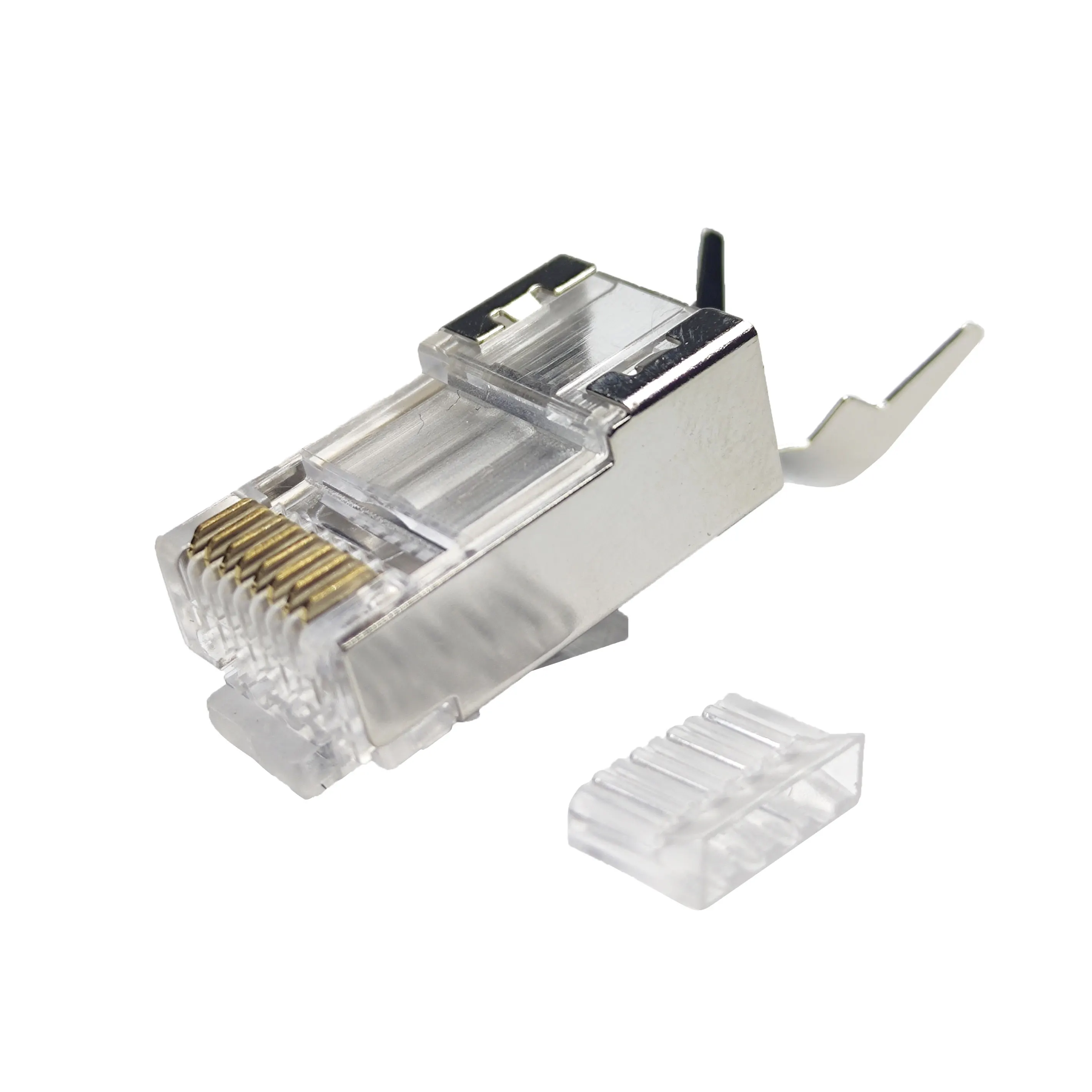 ethernet network cable utp ftp 8 pin 8p8c modular cat 7 rj 45 pass through plug cat7 plug RJ45 connector