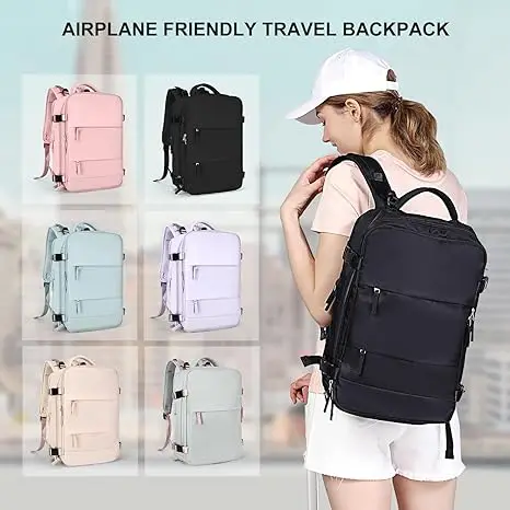 2024 Unisex Large Capacity Travel Luggage Backpack with USB Port Waterproof Polyester Cabin Bag Zipper Closure Fashion Style factory