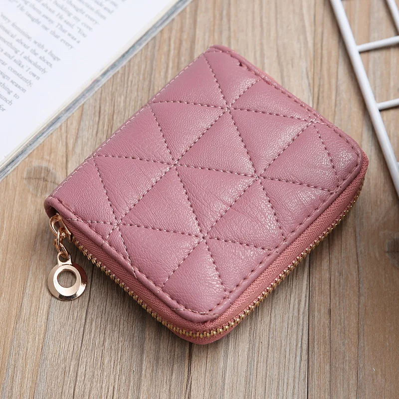 Wholesale 2022 PU Leather women's short wallet Mini clutch handbag cash  card holder coin purse hand bag with zipper for girls billeteras From  m.