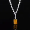 Ice Flower cut yellow diamond necklace