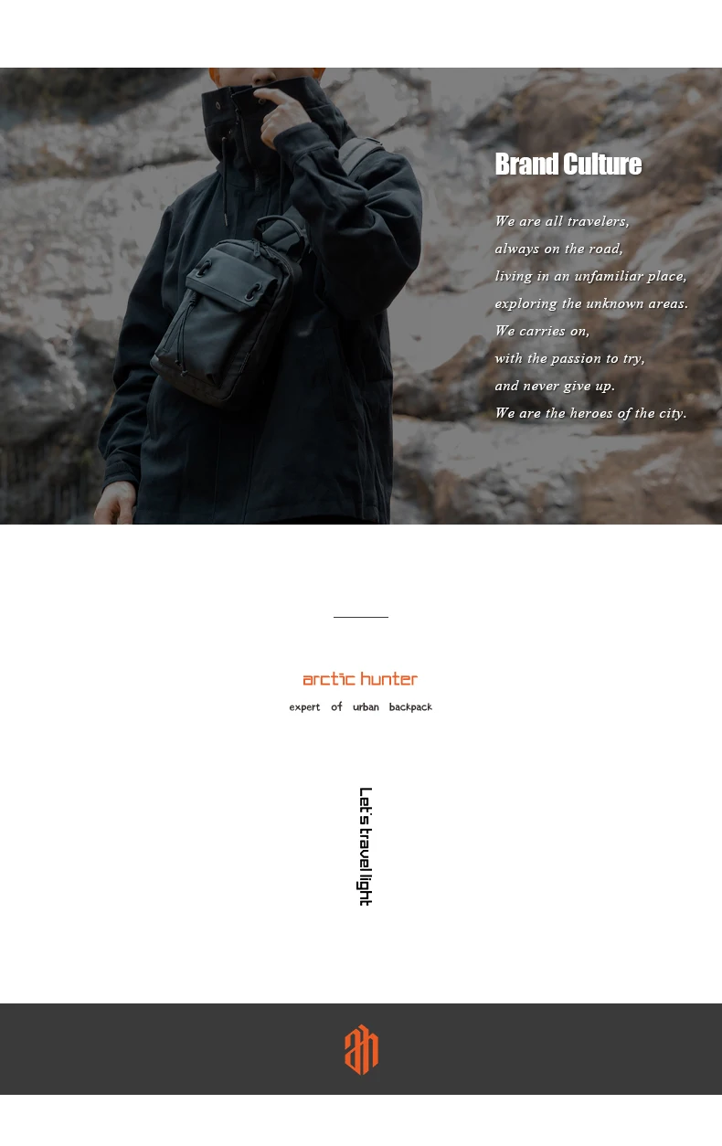 arctic hunter 2023 newarrival Casual School Mode Shoulder Chest Bag Sling Hand Bags chest bag men