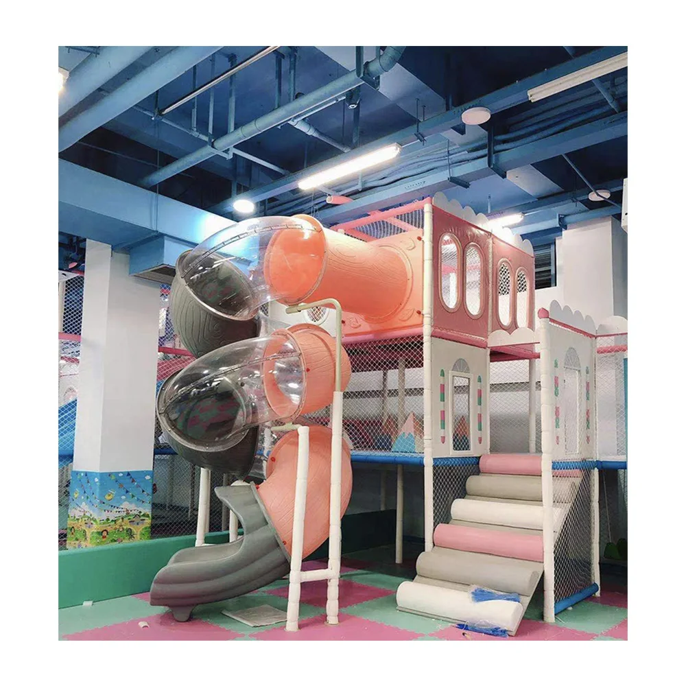 Factory Direct Transparent Slide Half Clear Tube Slide  Customized Color for Children Playground Indoor Outdoor