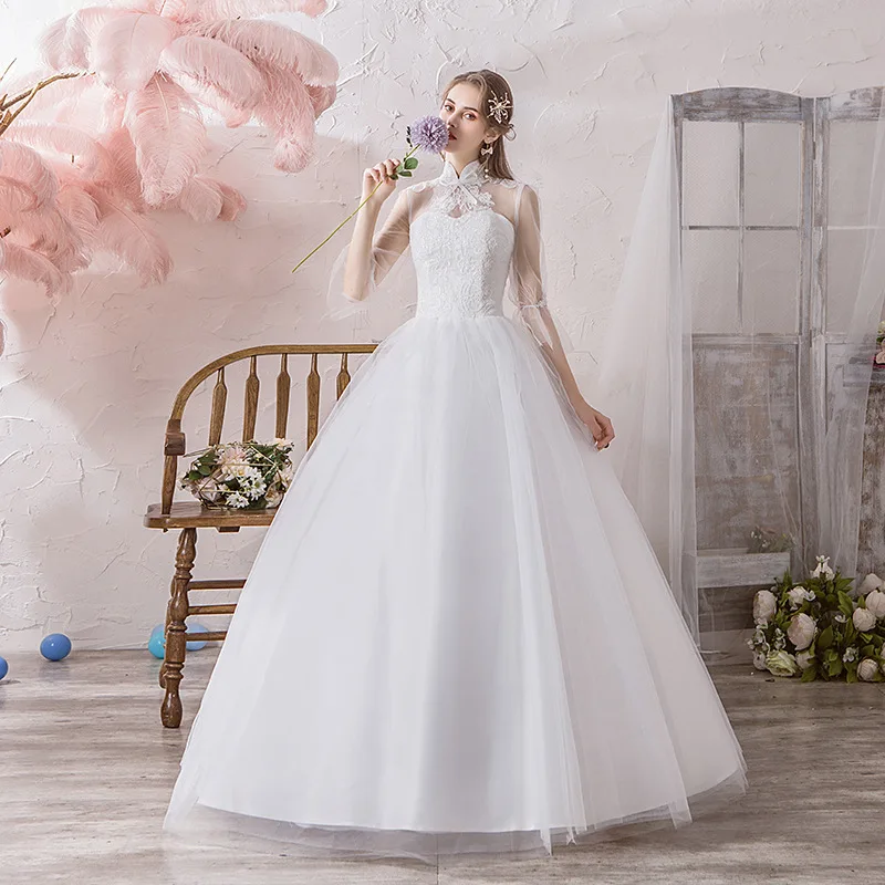 Cheap Vintage Lace Empire Wedding Gown Bridesmaid Dress Plus Size V ...