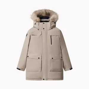 Pelliot Goose Down Jacket Windproof Hood Gray Casual Winter Jackets Adults for Men Solid High Quality Men's Thick Waterproof