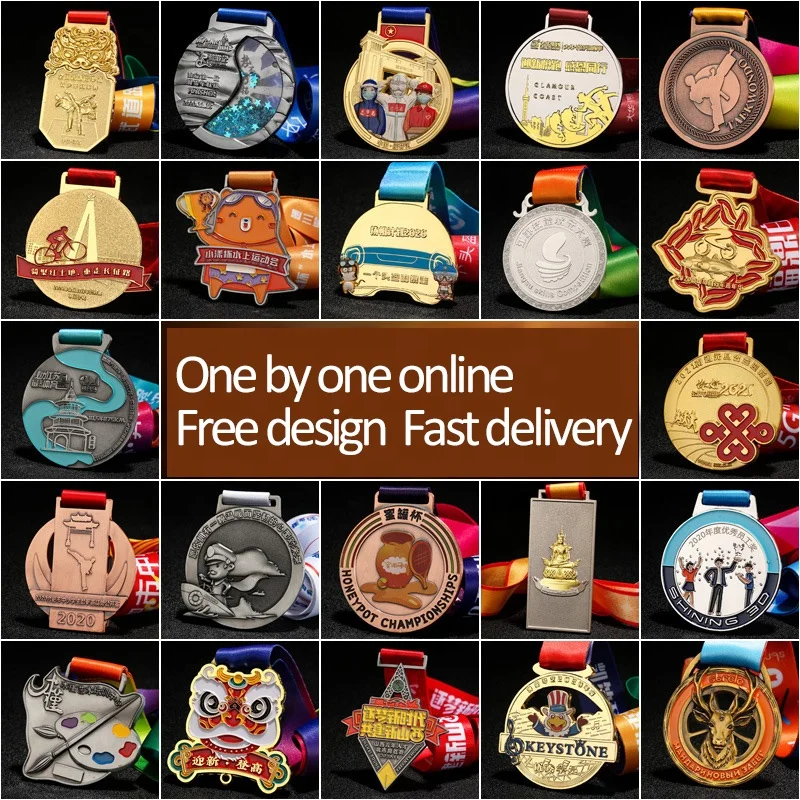 Customize Various Medal Games Marathon Running and Cycling Races Alloy Metal Plating Paint Medal
