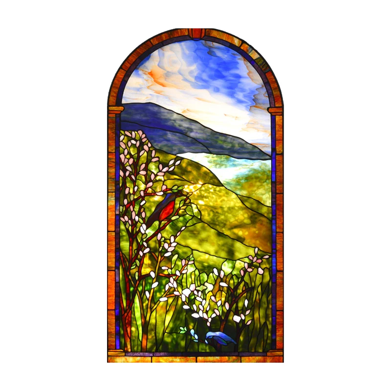ZF Customized tiffany Stained Glass Window Hanging Stained Glass Window Prices Stained Glass Panel for Window and Door Decor