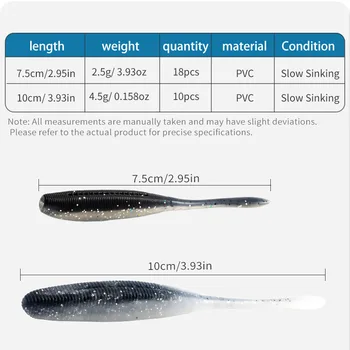 Salted High Gravity Needle Tail Worm Soft Lure, Texas Weightless Rig for Bass and Culter – Soft Lure – view 4