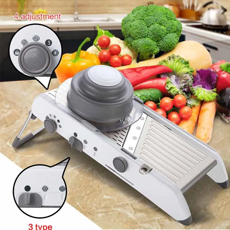 18 Types Manual Vegetable Cutter Potato Slicer Chopper Dicer Adjustable Mandoline Slicer Professional Safe Vegetable Slicer
