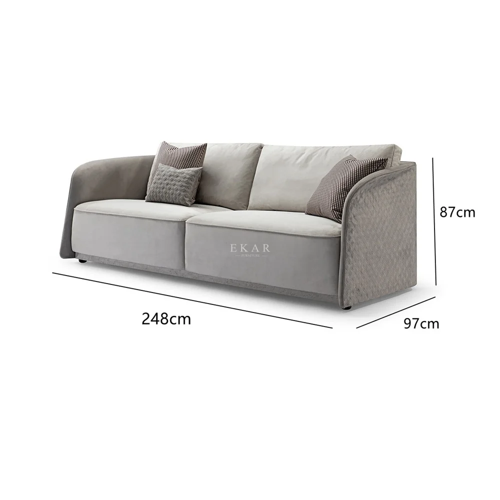 Italian Style Light Luxury Hotel Fabric Sofa - Minimalist Elegance for Your Hotel factory