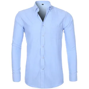Oxford Textile Patchwork Anti-Wrinkle Twill Single Breasted Long Sleeve Style Work Leisure Autumn New Series Men's Shirt