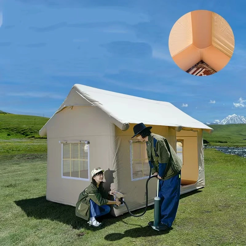 Cotton Polyester Material Outdoor Cold Weather Inflatable Mushroom Dome House Tent for Winter