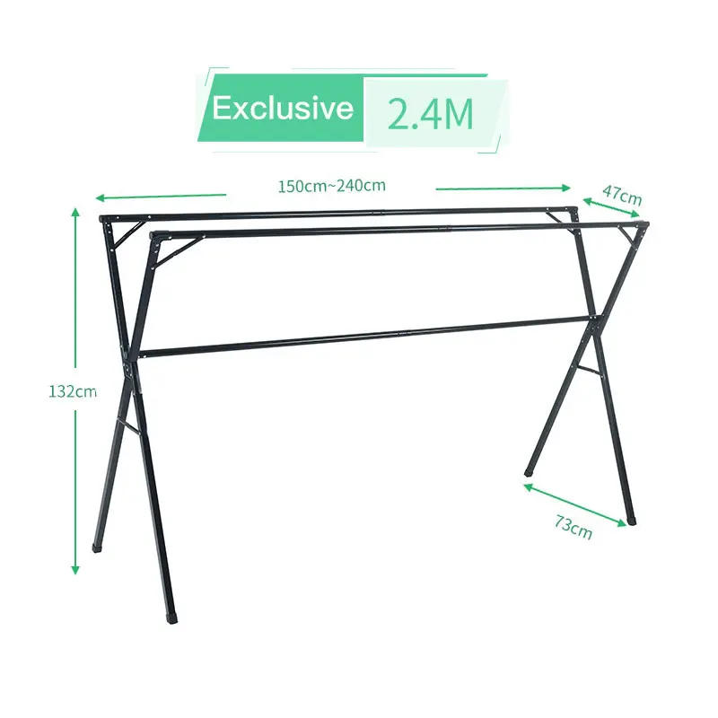 Folding Clothes Rack Indoor And Outdoor Stainless Steel X-type ...