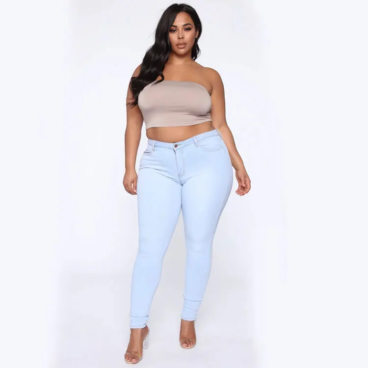 Skinny Stretch Fat Women Denim Pants