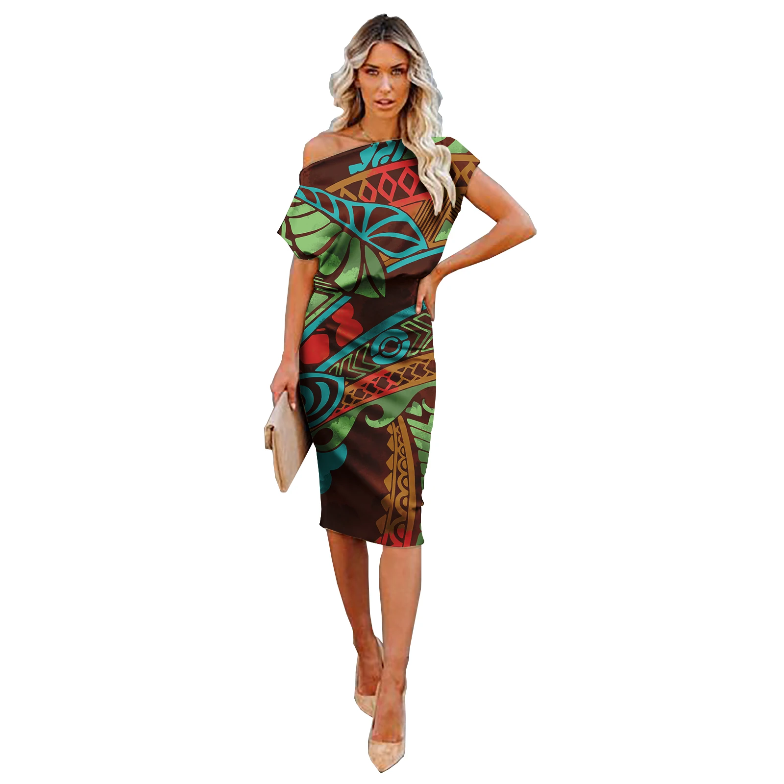 Samoa Prom Polynesian Puletasi Samoan Prom Dresses 2023 Casual Floral Midi Dress ...