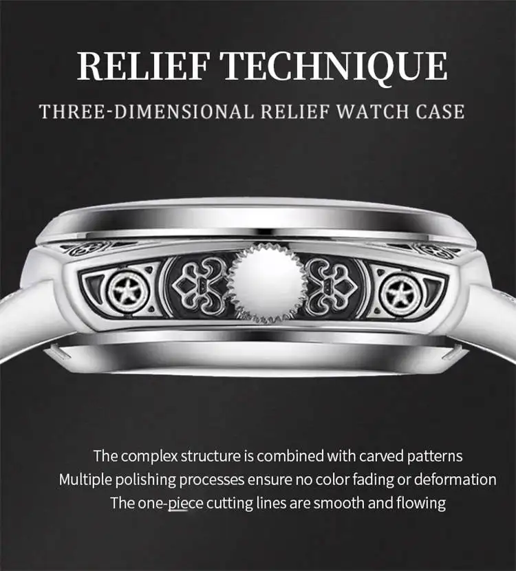 TEVISE  894G Special OEM Men Mechanical Watch ECO Genuine Leather Strap Automatic Hollow Out Luminous Business Watch Company