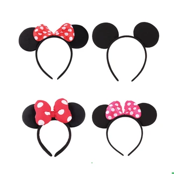 Kids Hairband for Party Cosplay Mickey Minnie Big Bow Princess hair Accessories Mouse Ears Christmas Colorful Headband