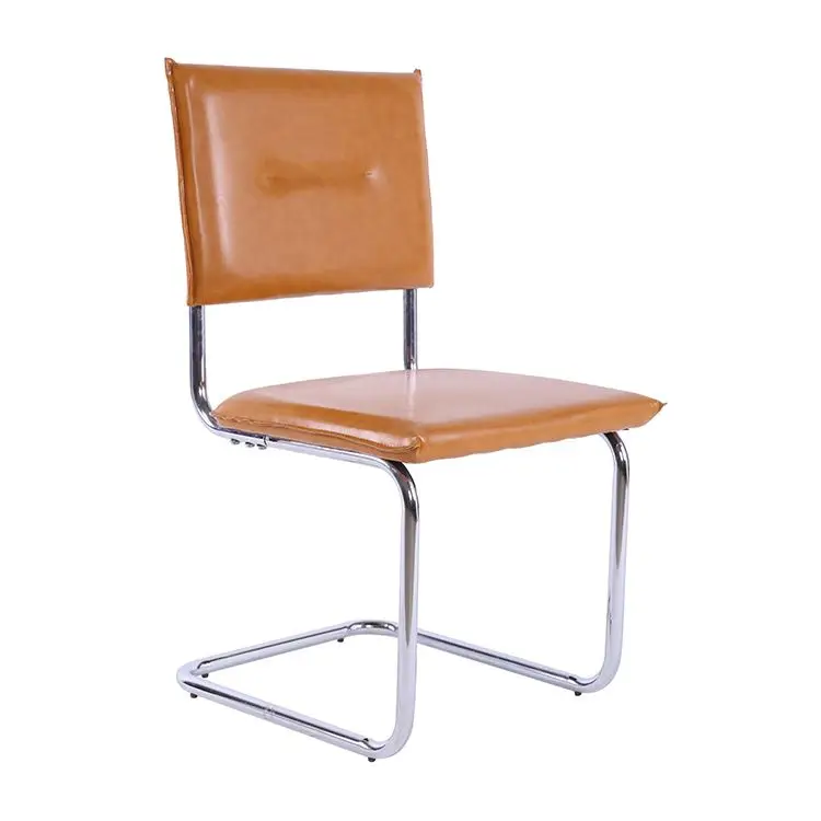 Free Sample Modern Style Furniture Pu Chrome Legs Jonathan Adler Maxime Office Home Schoolroom Stool Dining Chair With Cushion