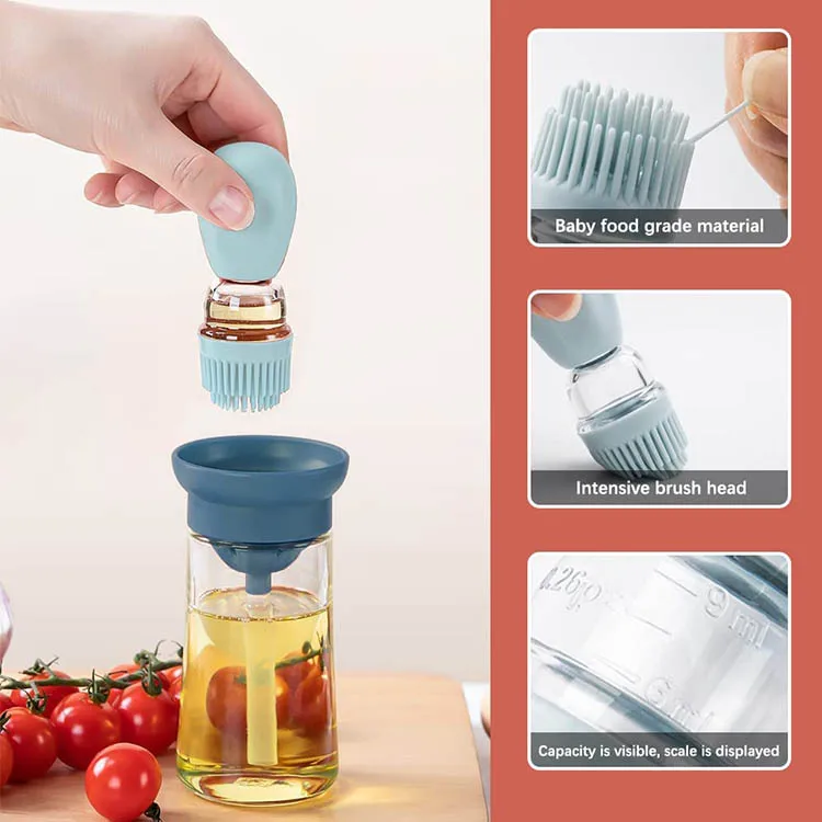 Glass Olive Oil Dispenser with Brush 2 in 1 - AggPo Wholesale