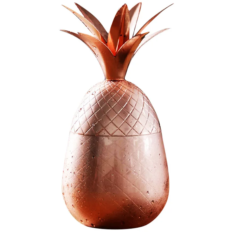 BORGE Customized 500ml Hammered Russian Moscow Mule Mug Pineapple Drinking Cups With Lid