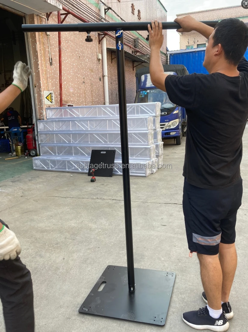 product adjustable 18 32m aluminum display stand height t shape light  iiron base 60kg load bearing-7