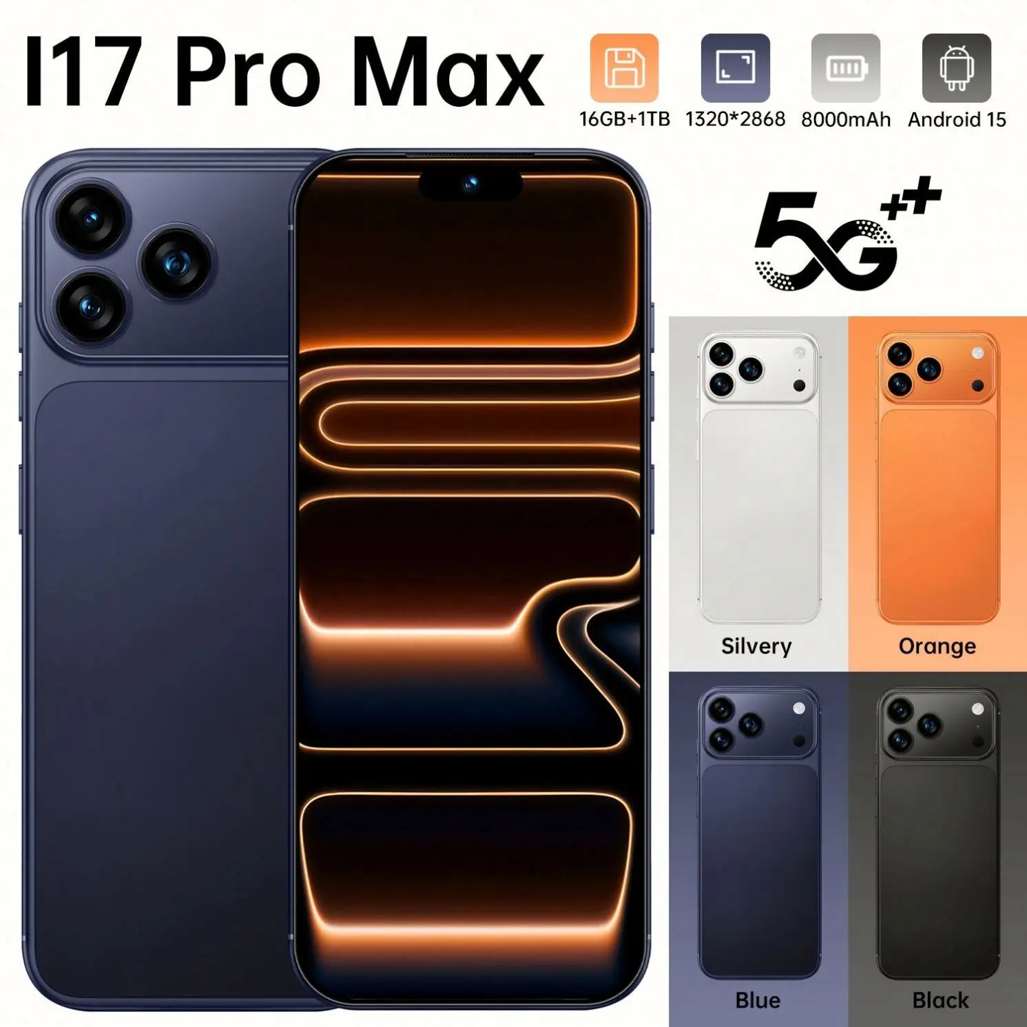 Global Version Unlocked 17 Pro Max 6.9 Inches 5G Android 13