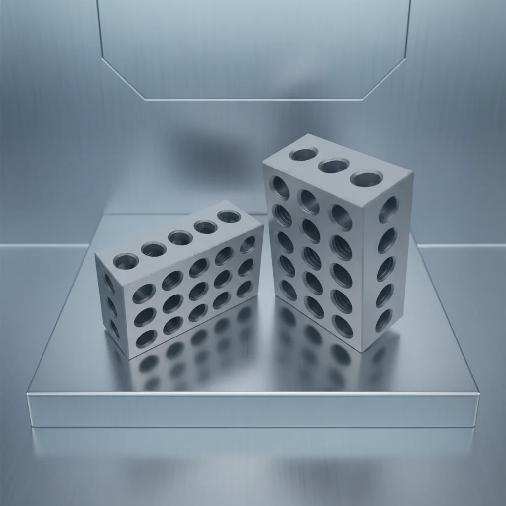 TEBAK High Precision 1"-2"-3" Blocks Machine Tools 2Pc Sparallel Clamping Block Set 23 Holes 1-2-3" Block Gauge Parallel Blocks