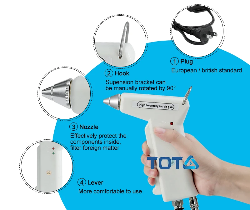 High Quality Standard ME-268A Electrostatic Test DC24V Anti Static Ion Air Gun