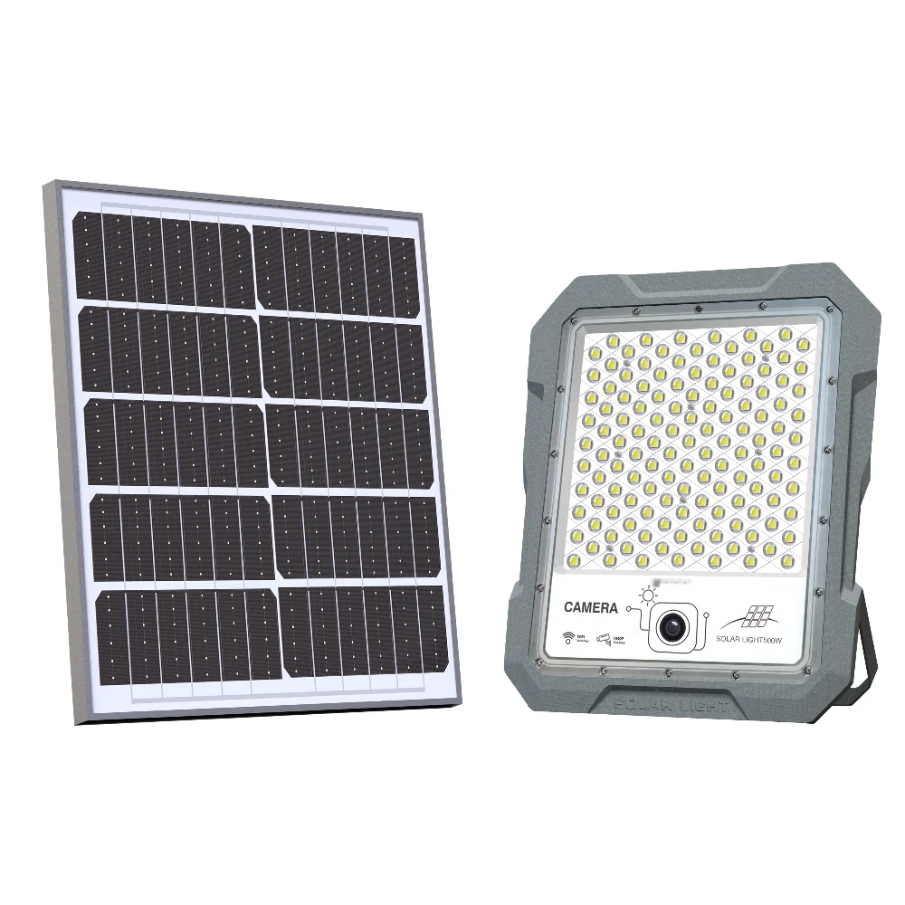 7000K LED Solar Flood Light With CCTV Camera Solar Light 200W 300W 500W 800W 1200W Outdoor