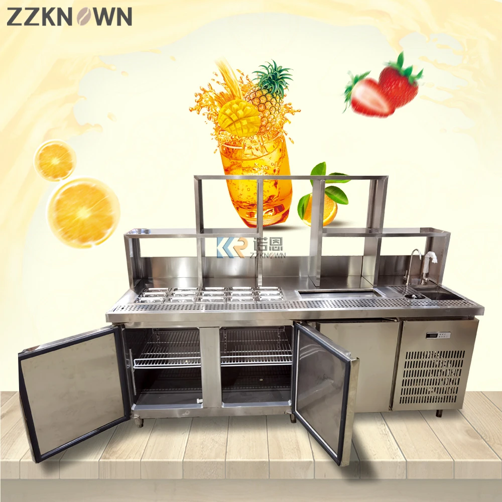 Commercial Milk Tea Shop Counter Bar Equipment Stainless Steel Work ...