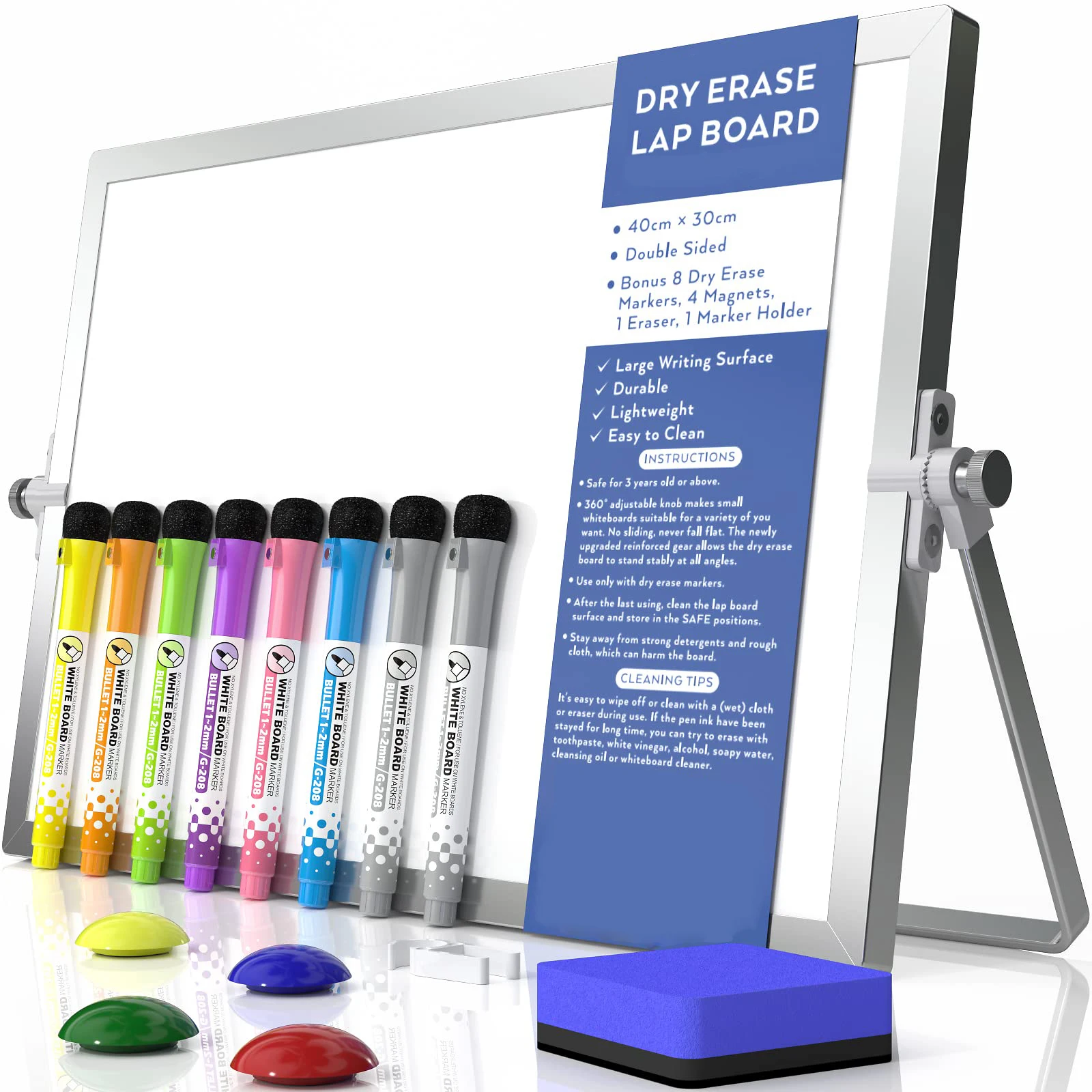 Двусторонняя Складная Белая магнитная доска для сухого стирания