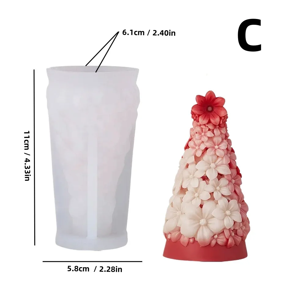 Christmas Tree Series Cedar Silicone Candle Mold Eco-friendly Reusable DIY Fragrance Modern Simple Style Decorative supplier