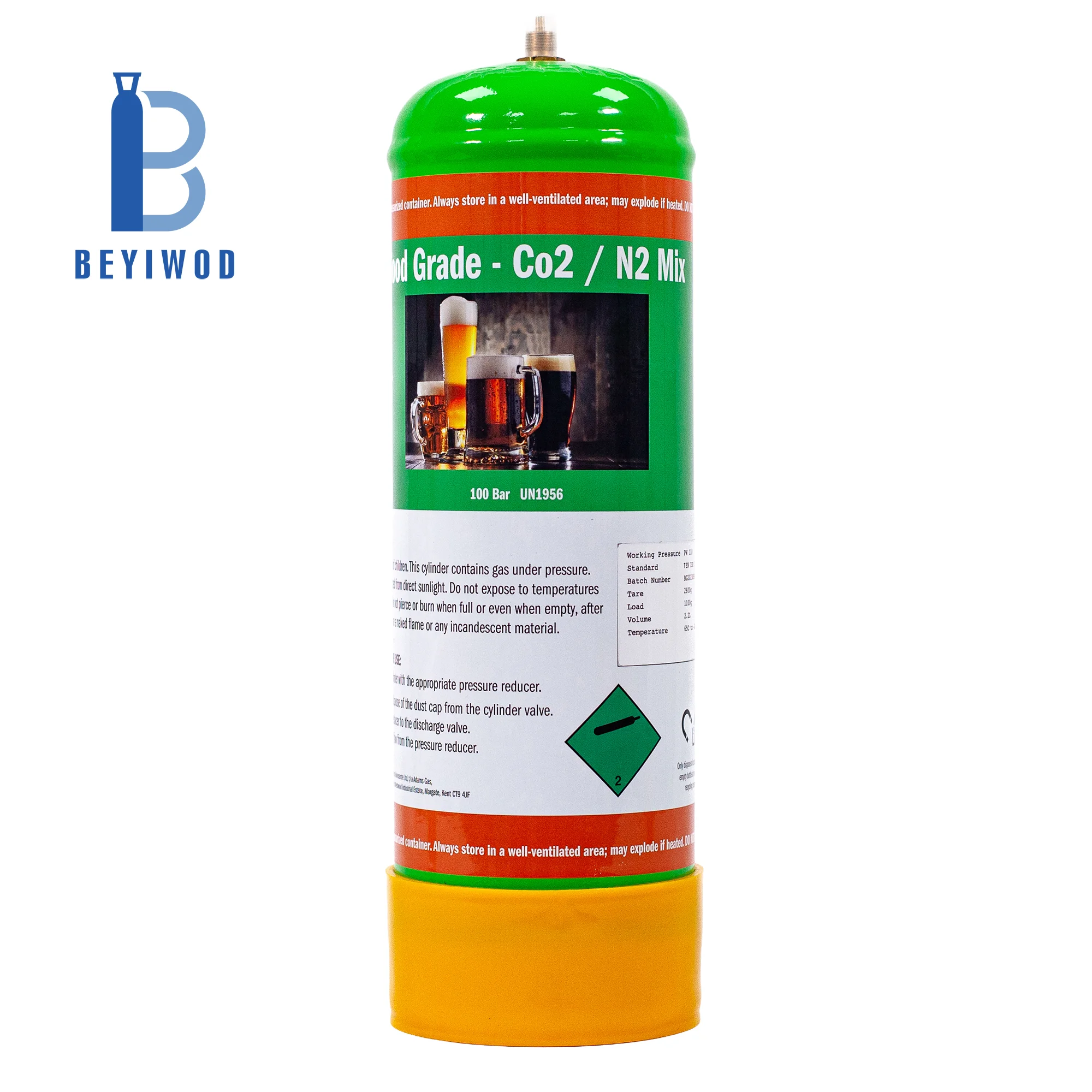 Suministros portátiles para fiestas domésticas: cilindro de gas helio comprimido, cartucho de gas para globos de helio de 2,2 L y 3,3 L