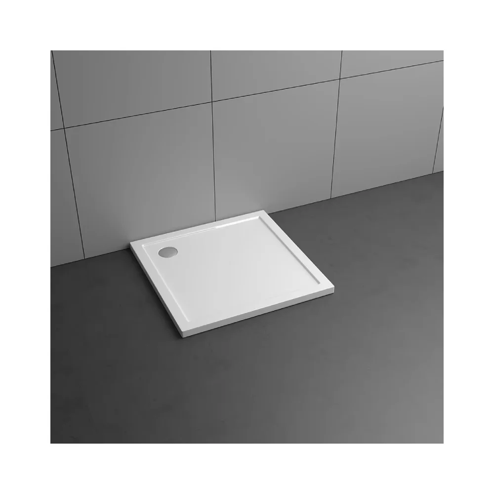 Shower Tray White square Shape Artificial Stone Resin Material Shower Pan Applied to Shower Rooms