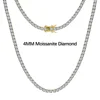 Gold 4mm VVS Moissanite