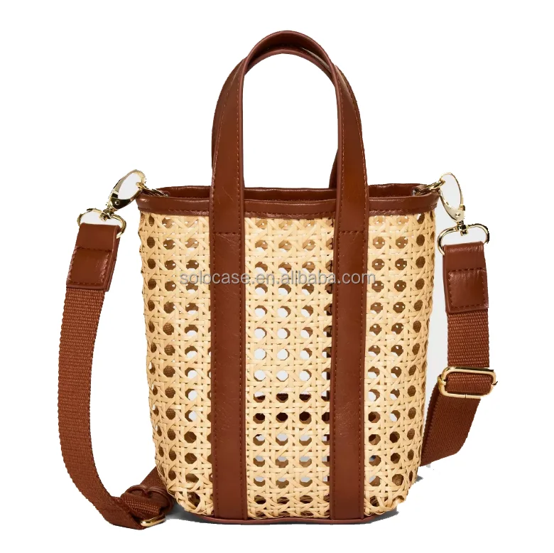 Rattan & Leather Bag