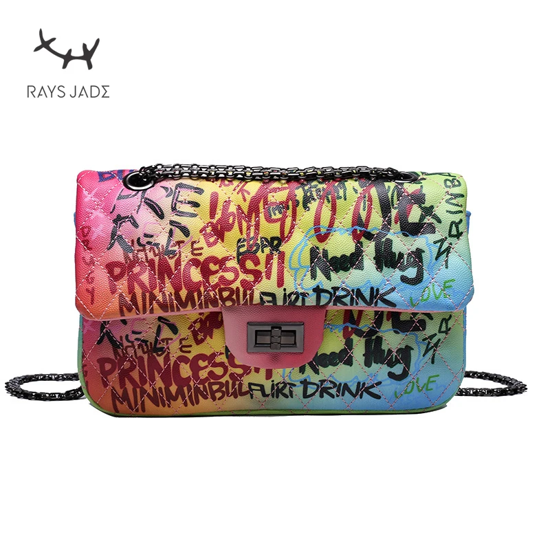 For Women Graffiti Handbags Shoulder Bags Women Bag 2023 Luxury Design  Women Leather Handbags and Purse Fashion Crossbody Bags