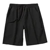 Pantalones cortos negros de algodón con tejido gofrado de 300 g