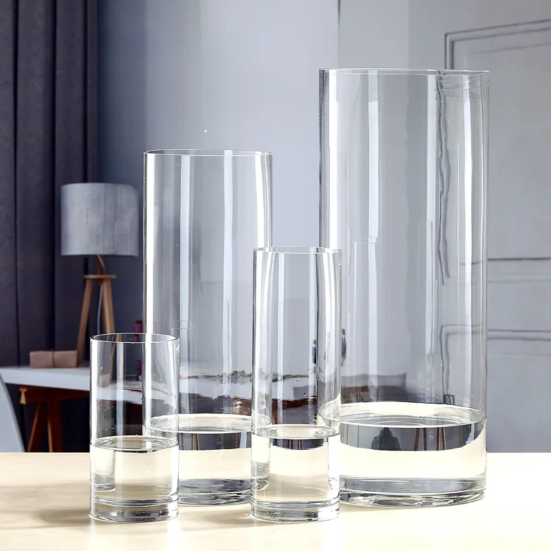 Clear Tall Cylinder Glass Floor Vase For Home Decor Crystal Vases For Flower Buy Clear Glass