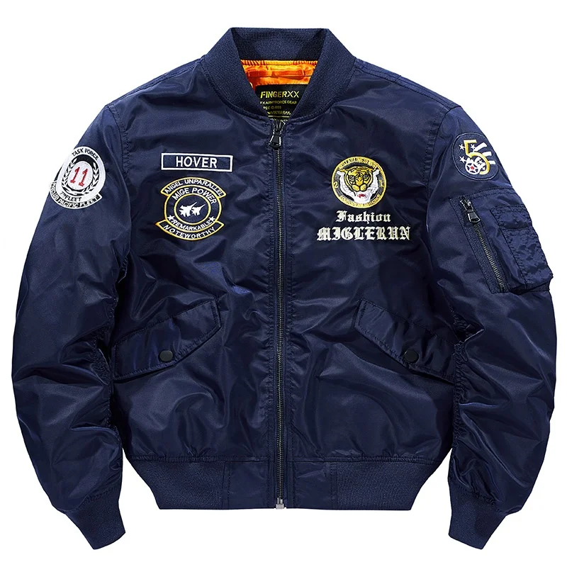 Men's Pilot Puffer Jacket High Quality Embroidery Patches - Main Image