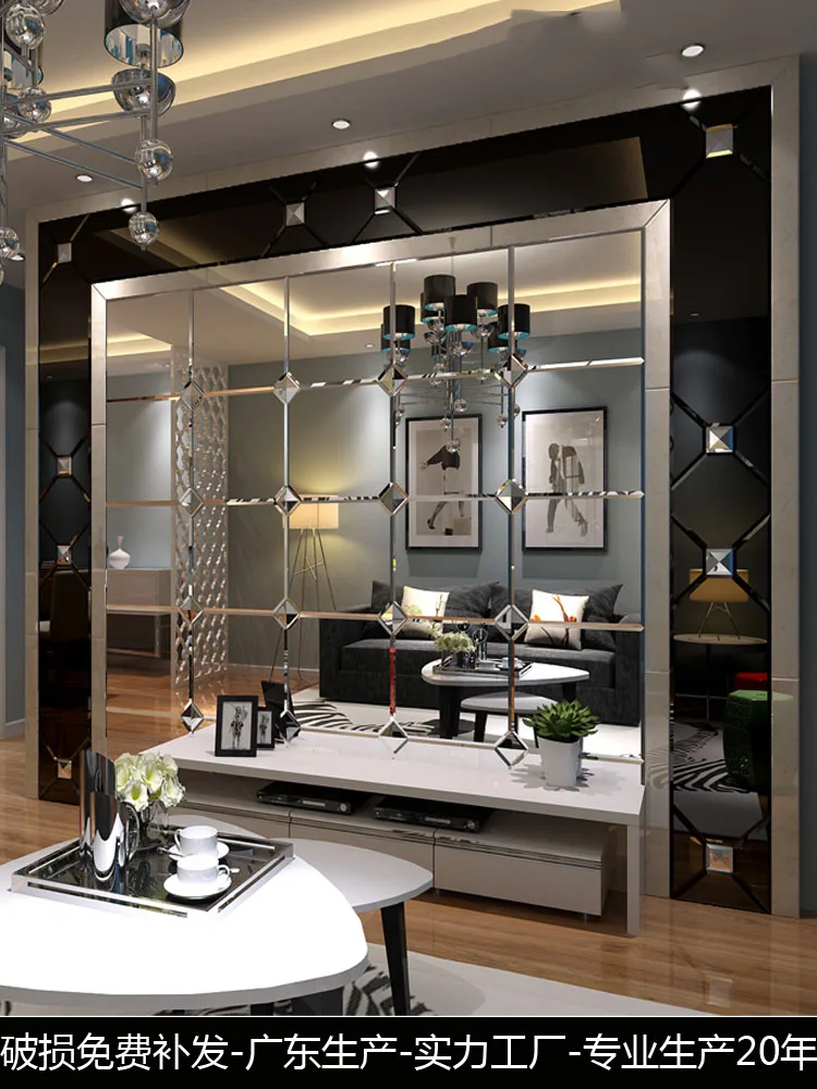 Large Size Modern Stylish Metal Glass Wall Mount Living Room Decor