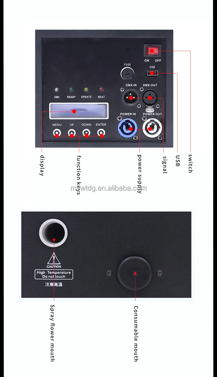 Indoor Outdoor Safe Cold Spark Machine Stage 15m Height Adjustable