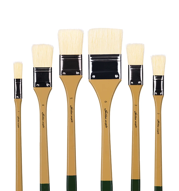 flat shape oil paint brush set bristle artist paint brush set