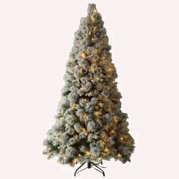 PVC, PE, Pine Needle Pre lit LED lighted Artificial Christmas Tree with snow effect Christmas tree suppliers