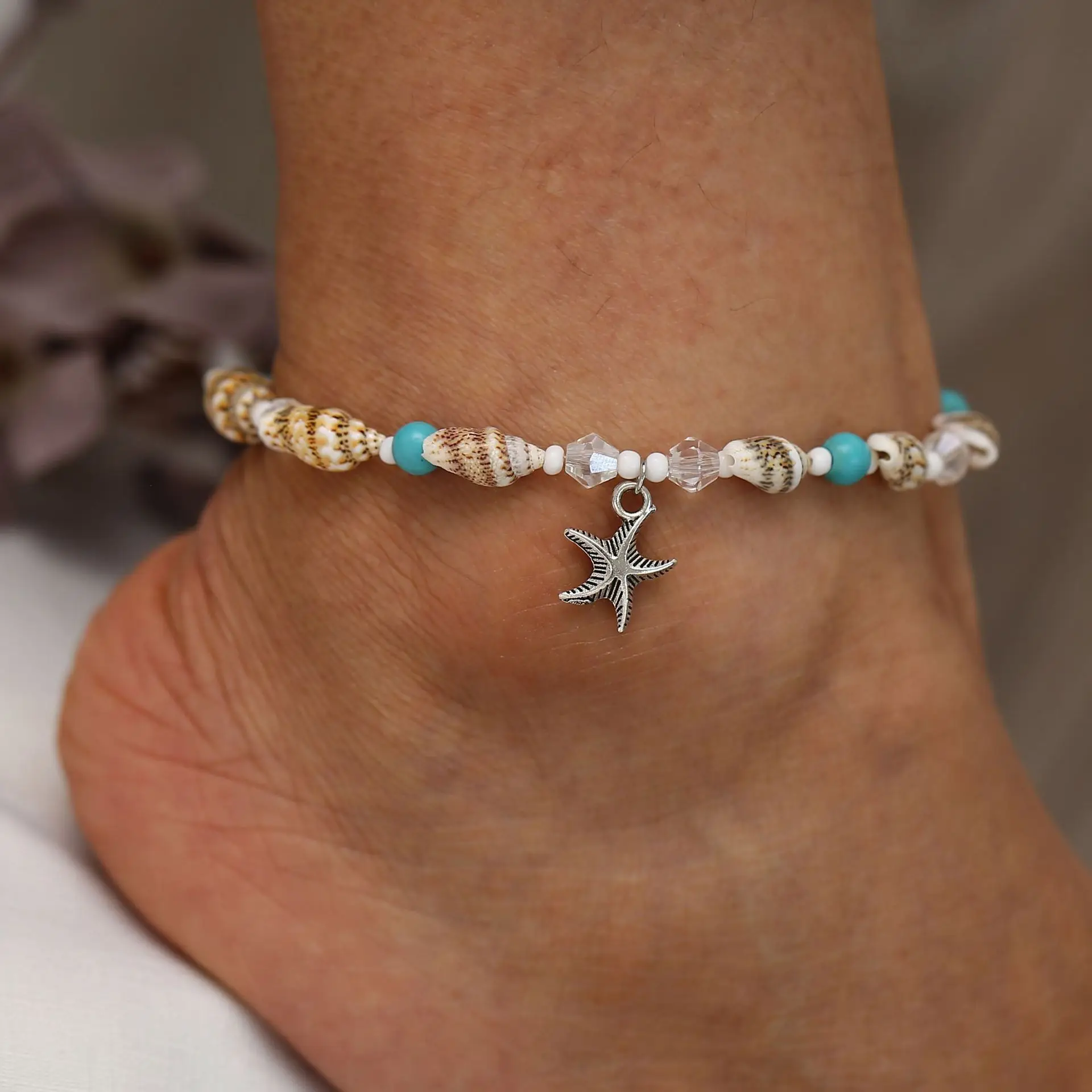 Newest Multilayered Lock Snake Chain Anklet for Women Gold Butterfly Foot Bracelet Anklets