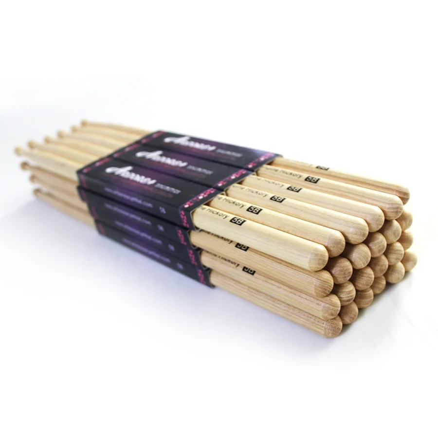 12 Pack On Stage 5A Hickory Drum Sticks Wood Tip, 12 Pak 